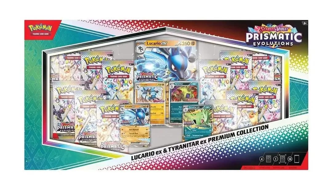 Prismatic Evolutions Lucario ex & Tyranitar ex Premium Collection