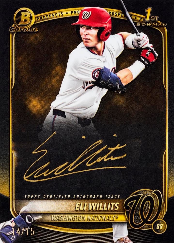 Eli Willits 1st Bowman Chrome Prospect Autograph
